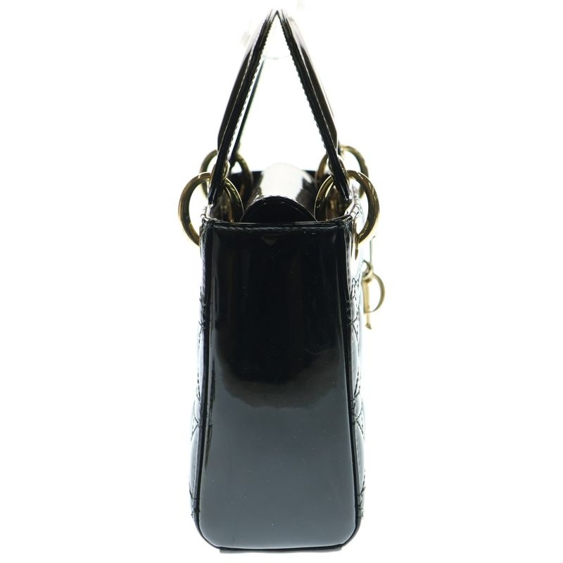 Christian Dior Lady Dior 2WAY Bag Mini Tote Handbag Shoulder Bag Chain Bag