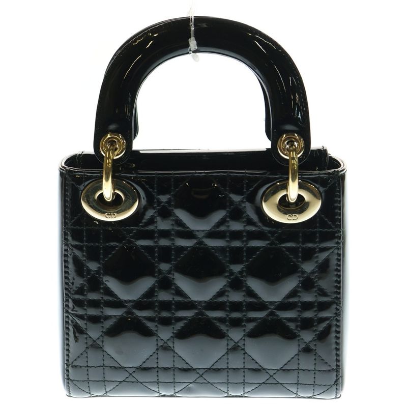 Christian Dior Lady Dior 2WAY Bag Mini Tote Handbag Shoulder Bag Chain Bag