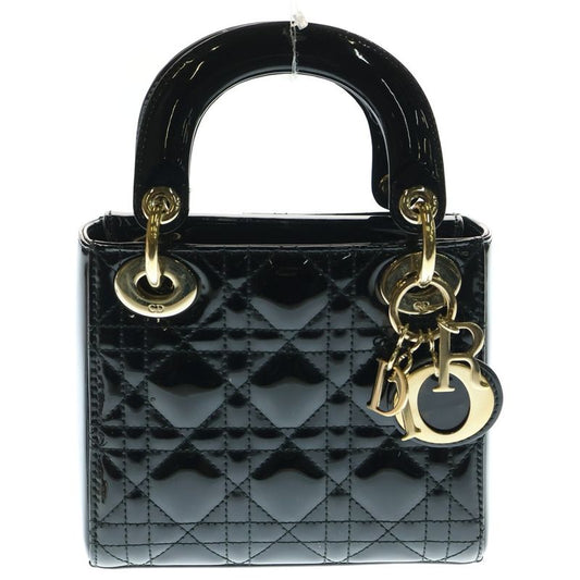 Christian Dior Lady Dior 2WAY Bag Mini Tote Handbag Shoulder Bag Chain Bag