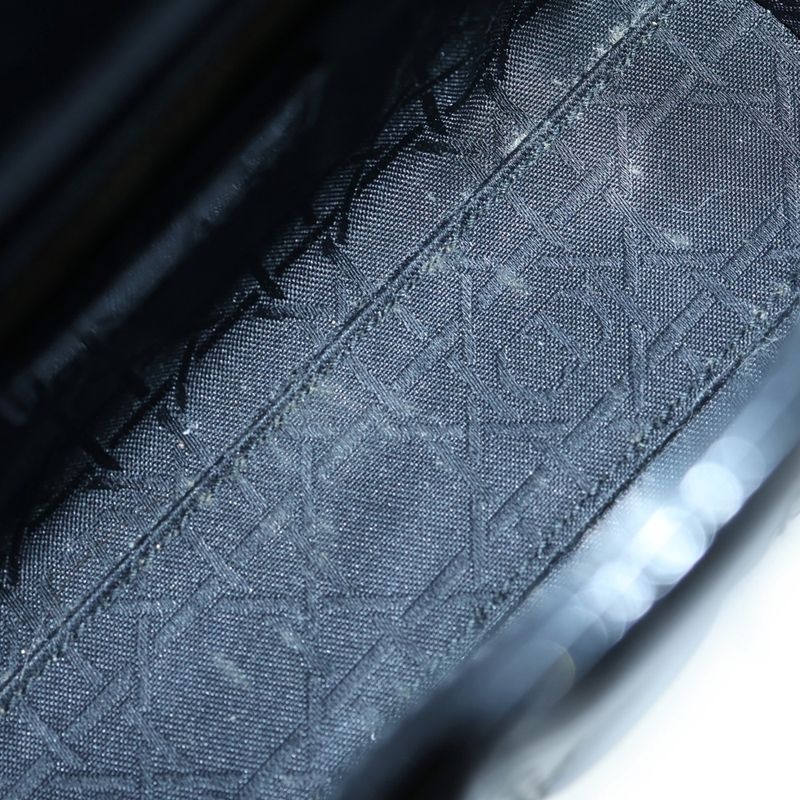 Christian Dior Lady Dior 2WAY Bag Mini Tote Handbag Shoulder Bag Chain Bag