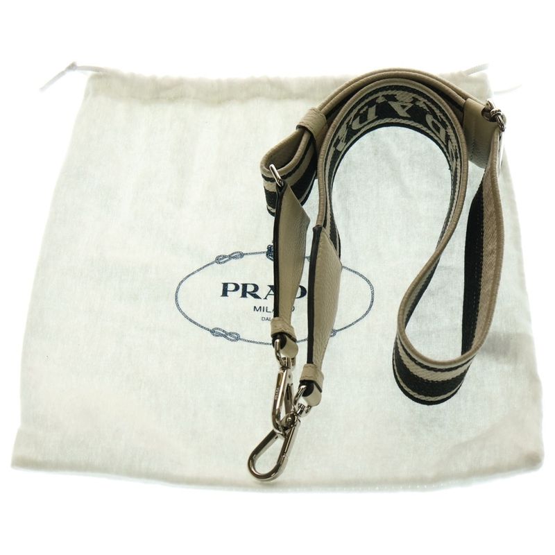 Prada Vittero Dye Shoulder Bag Mini Bag White And Black Leather 1bh082 Silver