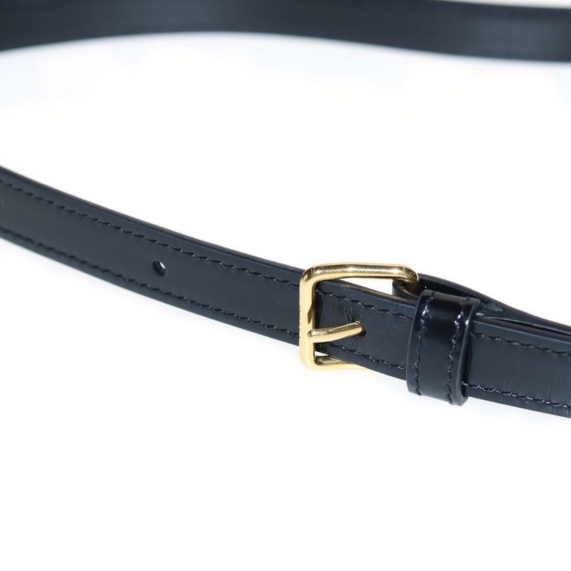 Celine Classic Triomphe Mini Leather Shoulder Bag Gold Hardware Black