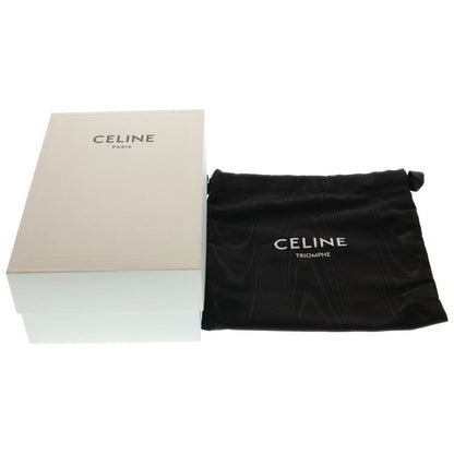 Celine Classic Triomphe Mini Leather Shoulder Bag Gold Hardware Black