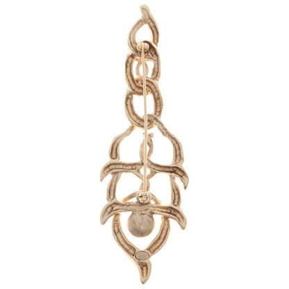 Chanel Coco Mark Pearl Brooch Pin Badge Gold GP