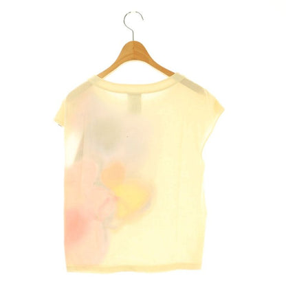 Chanel Watercolor Print Coco Mark Button Cut And Sewn French Sleeves Cotton 36