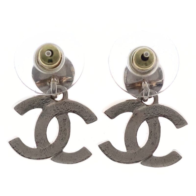 Chanel Coco Rhinestone Earrings Gold GP Abc190 B14706