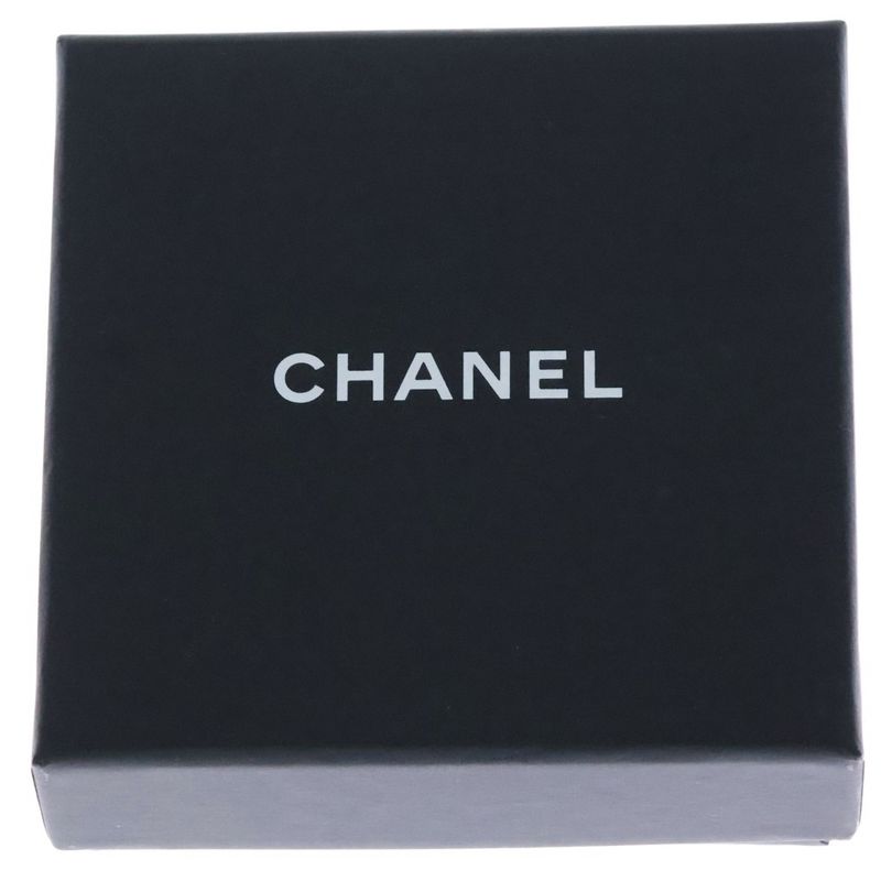 Chanel Coco Mark Rhinestone Earrings White And Gold B19C