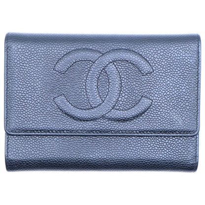 Chanel Coco Mark Trifold Wallet Long Wallet Card Case Business Card Holder