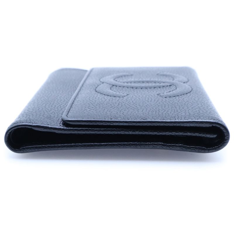 Chanel Coco Mark Trifold Wallet Long Wallet Card Case Business Card Holder