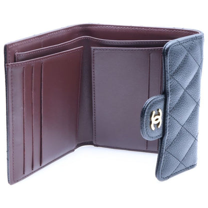 Chanel Coco Mark Caviar Skin Timeless Classic Line Leather Compact Wallet