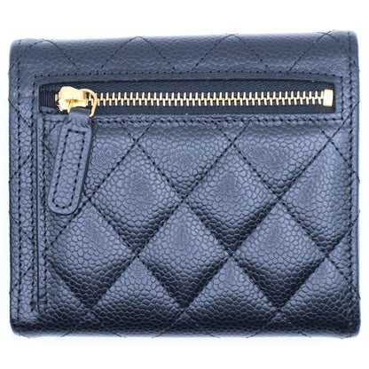 Chanel Coco Mark Caviar Skin Timeless Classic Line Leather Compact Wallet