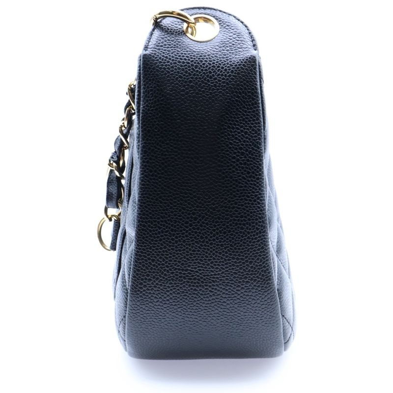 Chanel Matelasse Coco Mark Caviar Skin Leather Chain One Shoulder Bag Gold