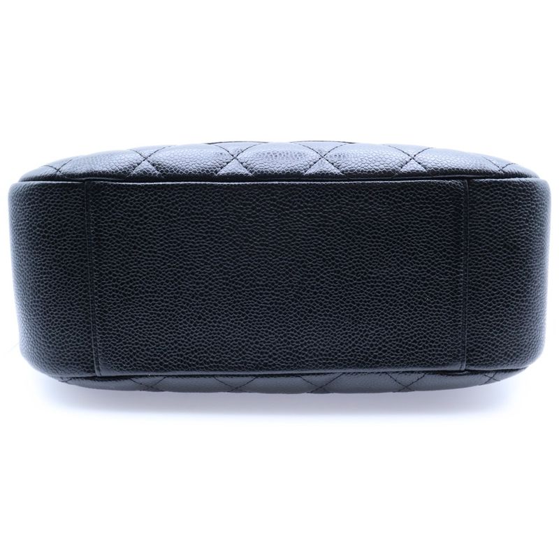 Chanel Matelasse Coco Mark Caviar Skin Leather Chain One Shoulder Bag Gold