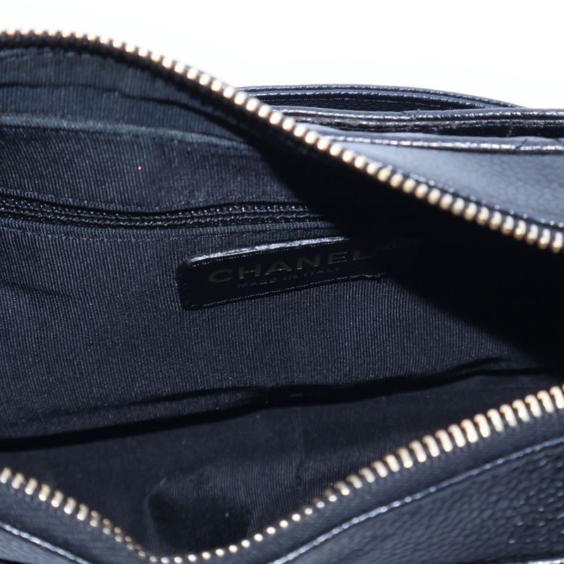 Chanel Matelasse Coco Mark Caviar Skin Leather Chain One Shoulder Bag Gold