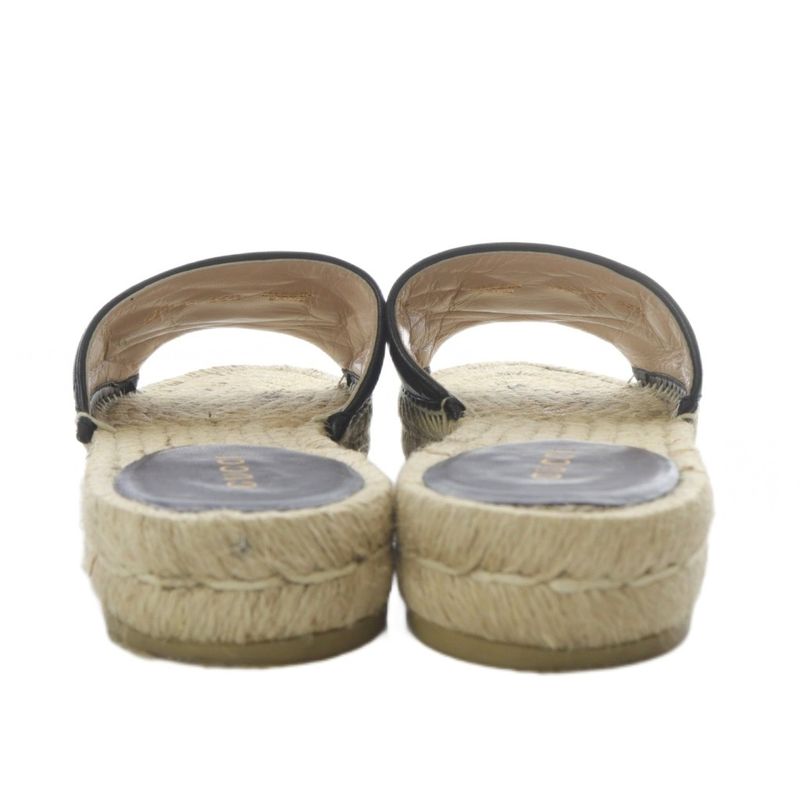 Gucci Sandals Flats GG Marmont Espadrilles 35.5 Black 573028 YO17