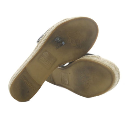 Gucci Sandals Flats GG Marmont Espadrilles 35.5 Black 573028 YO17