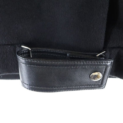 Louis Vuitton Monogram Cashmere Wool Knitted Cape Poncho Jacket Black Women