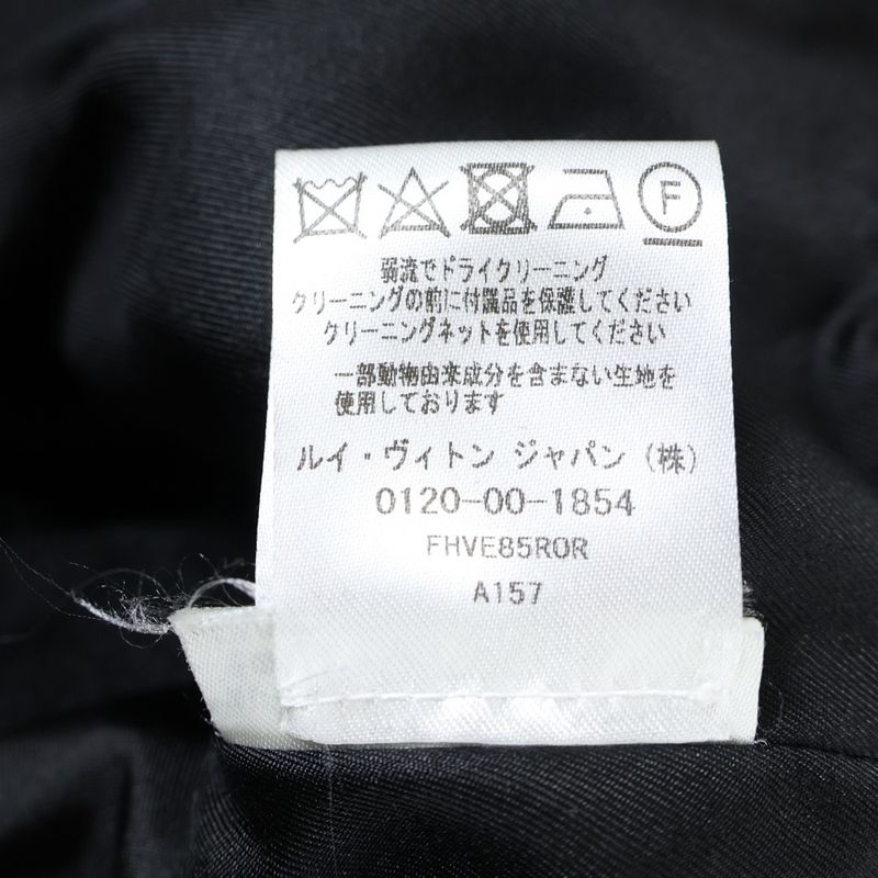 Louis Vuitton Monogram Cashmere Wool Knitted Cape Poncho Jacket Black Women