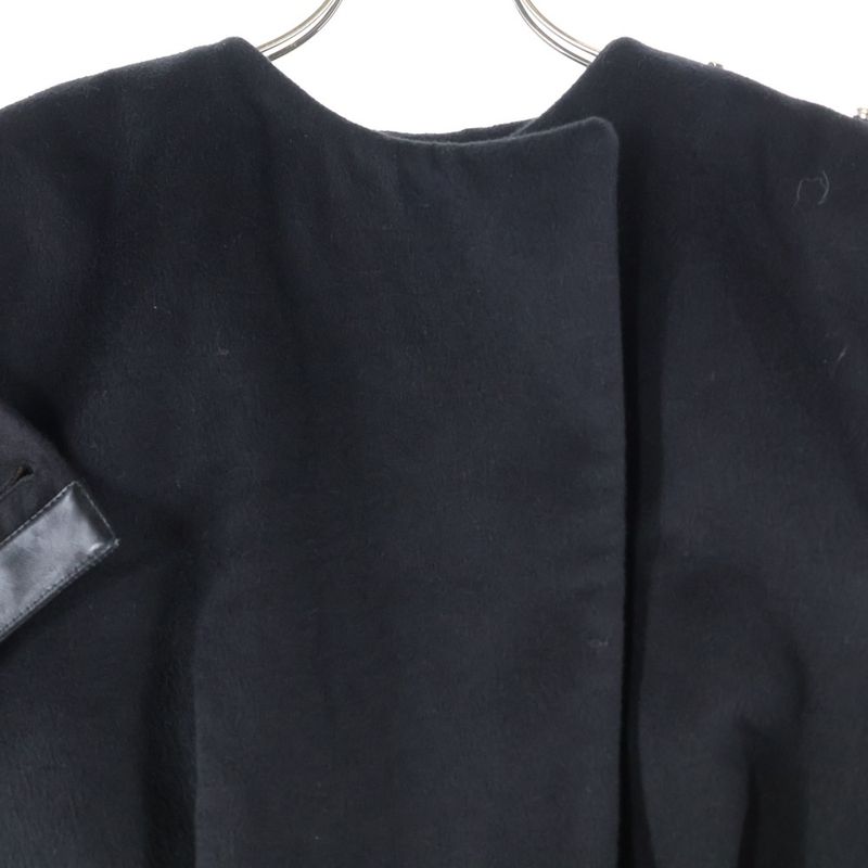 Louis Vuitton Monogram Cashmere Wool Knitted Cape Poncho Jacket Black Women