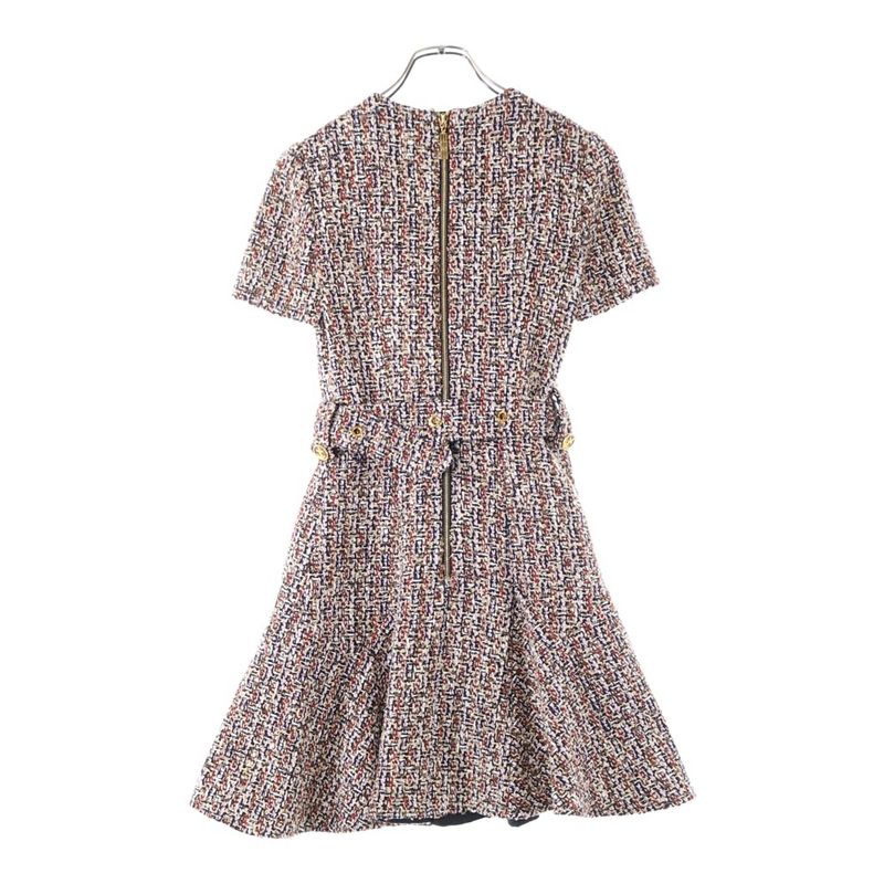 Louis Vuitton 21AW Mix Lame Tweed Skater Monogram Belt Crew Neck Short Sleeve