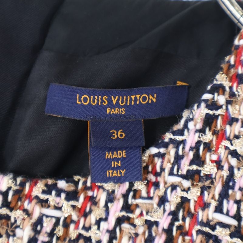 Louis Vuitton 21AW Mix Lame Tweed Skater Monogram Belt Crew Neck Short Sleeve