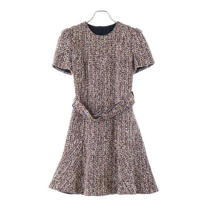 Louis Vuitton 21AW Mix Lame Tweed Skater Monogram Belt Crew Neck Short Sleeve