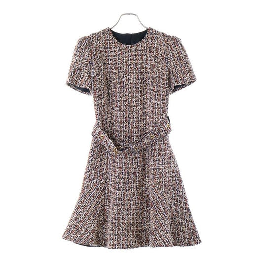 Louis Vuitton 21AW Mix Lame Tweed Skater Monogram Belt Crew Neck Short Sleeve