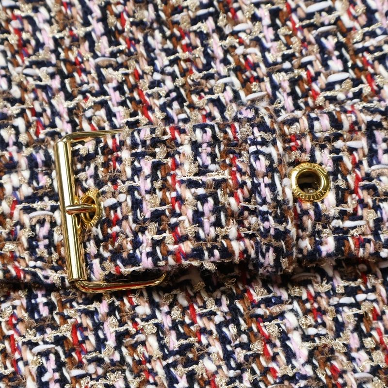 Louis Vuitton 21AW Mix Lame Tweed Skater Monogram Belt Crew Neck Short Sleeve