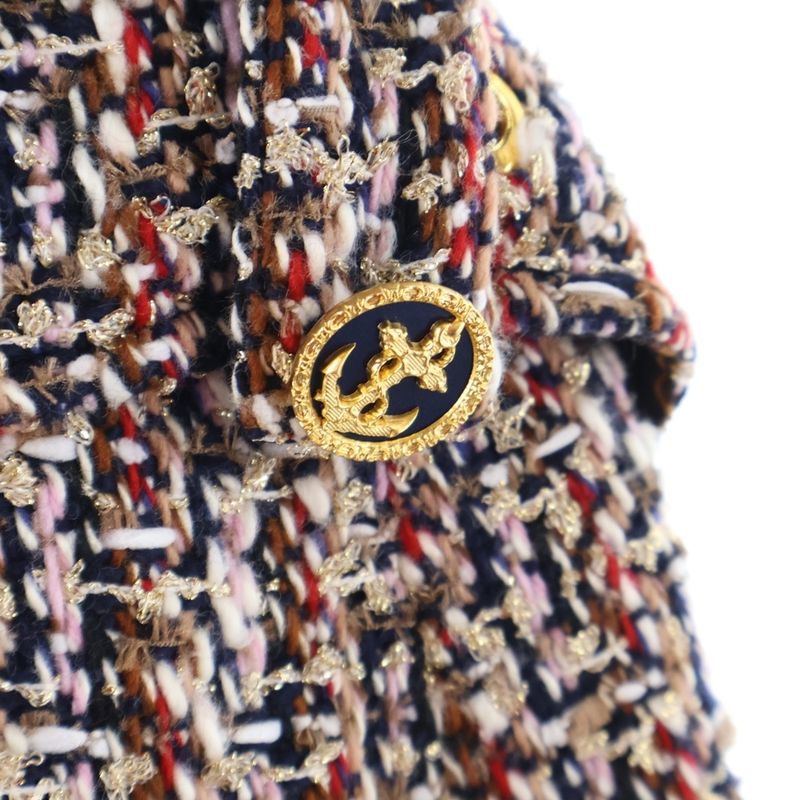 Louis Vuitton 21AW Mix Lame Tweed Skater Monogram Belt Crew Neck Short Sleeve