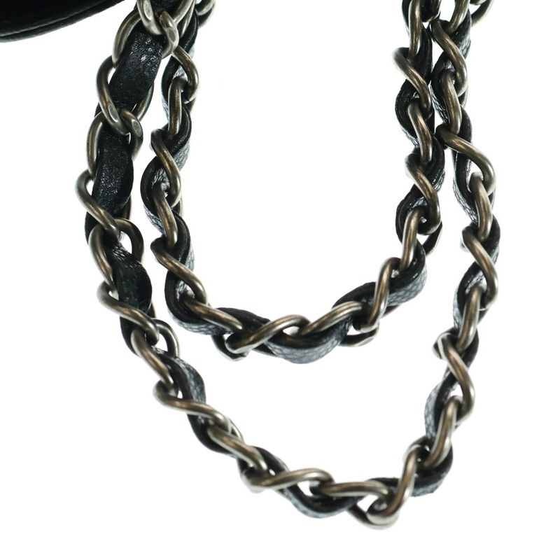 Chanel Matelasse Coco Mark Soft Caviar Skin Leather Chain Shoulder Bag Silver