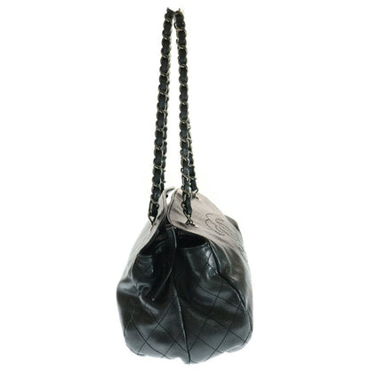 Chanel Matelasse Coco Mark Soft Caviar Skin Leather Chain Shoulder Bag Silver