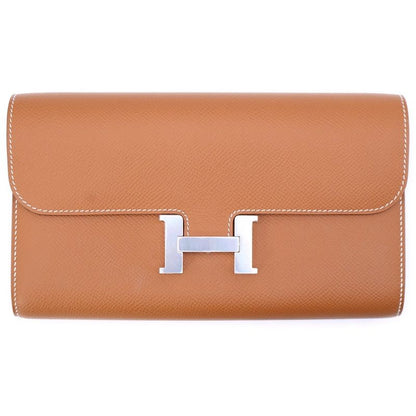 Hermes Constant Togo Long Wallet Gold Epson Silver Hardware W Engraved Wallet
