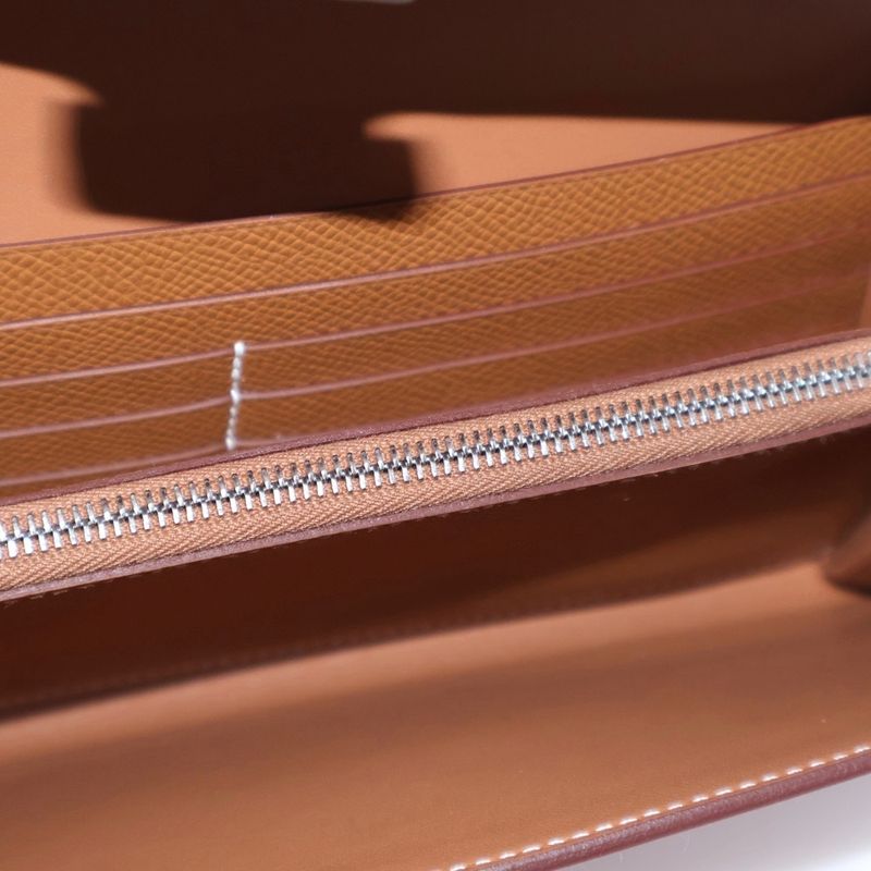 Hermes Constant Togo Long Wallet Gold Epson Silver Hardware W Engraved Wallet