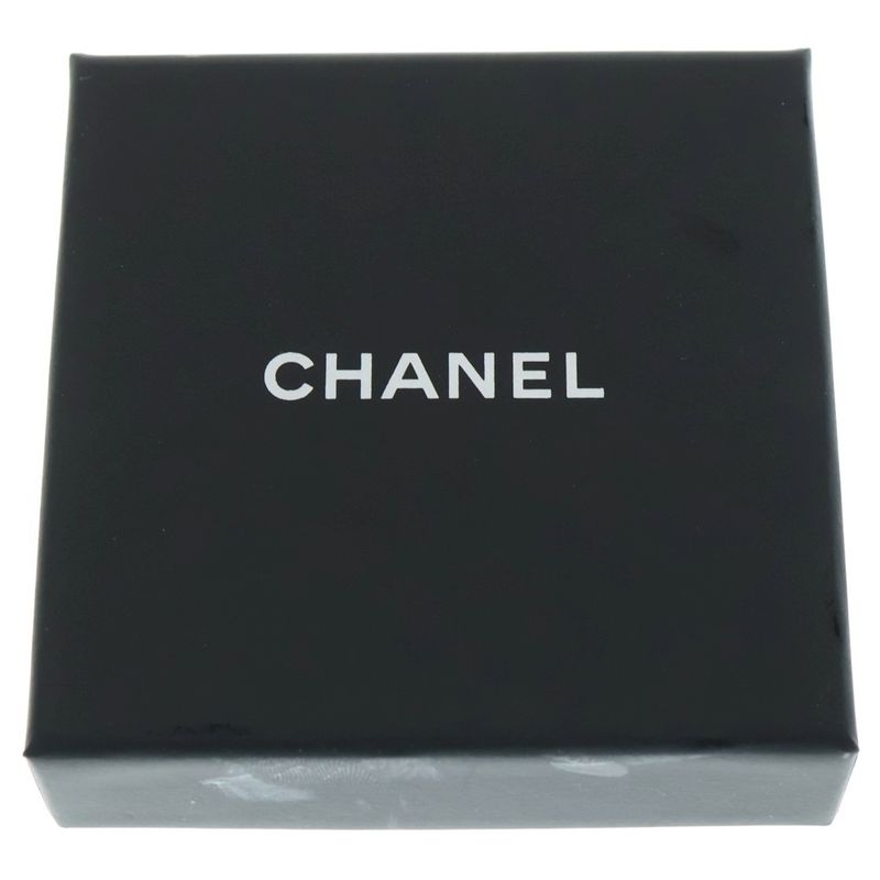 Chanel Coco Mark Star Rhinestone Pearl Brooch Pin Badge Silver