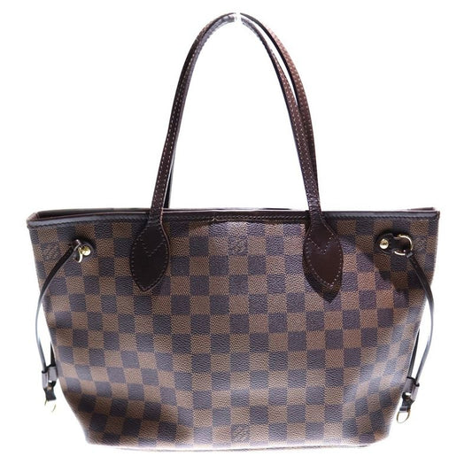 Louis Vuitton Neverfull PM Damier PVC Leather Hand Tote Bag Gold Hardware Brown