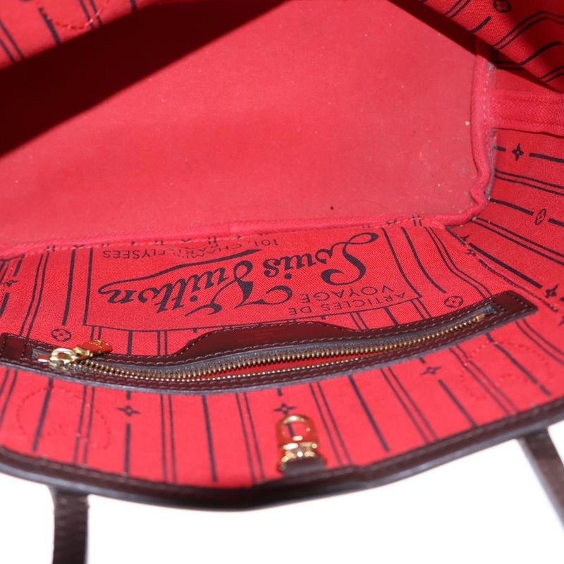 Louis Vuitton Neverfull PM Damier PVC Leather Hand Tote Bag Gold Hardware Brown