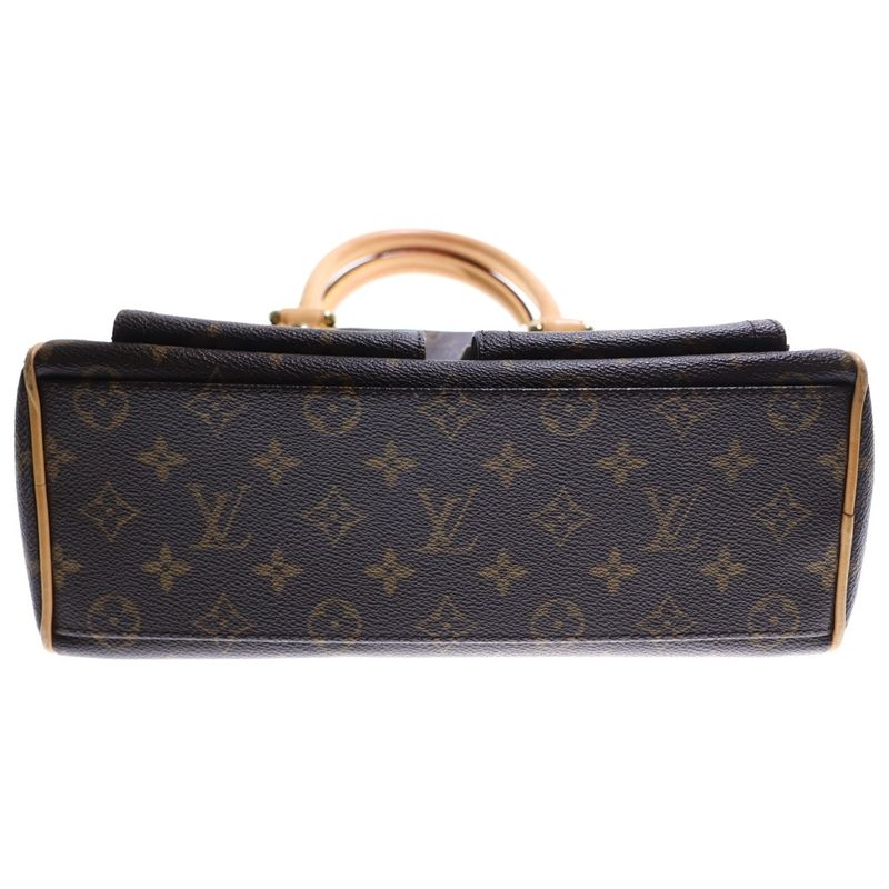 Louis Vuitton Manhattan PM Monogram PVC Leather Handbag Gold Hardware Brown