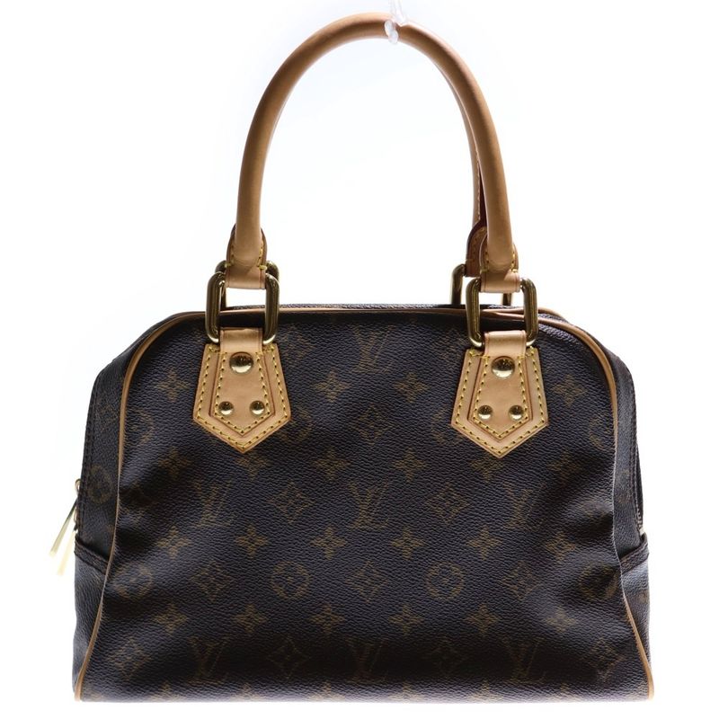 Louis Vuitton Manhattan PM Monogram PVC Leather Handbag Gold Hardware Brown