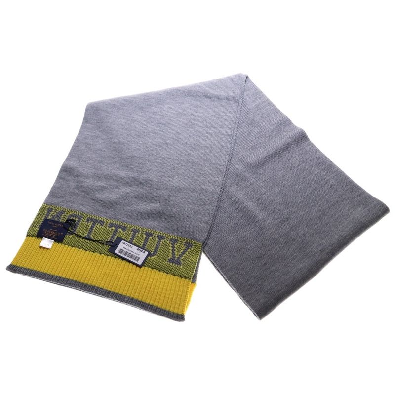 Louis Vuitton Echarpe Louis Scarf Shawl Gray And Yellow M71230