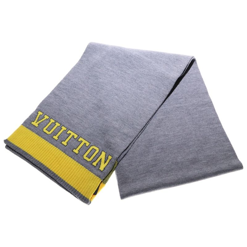 Louis Vuitton Echarpe Louis Scarf Shawl Gray And Yellow M71230