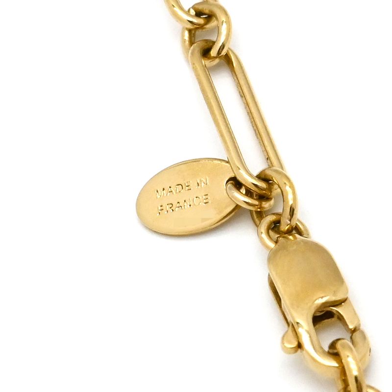 Hermes Necklace Amulet Padlock GM Buffalo Horn GP Black and Gold Cadena with