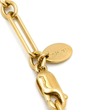 Hermes Necklace Amulet Padlock GM Buffalo Horn GP Black and Gold Cadena with