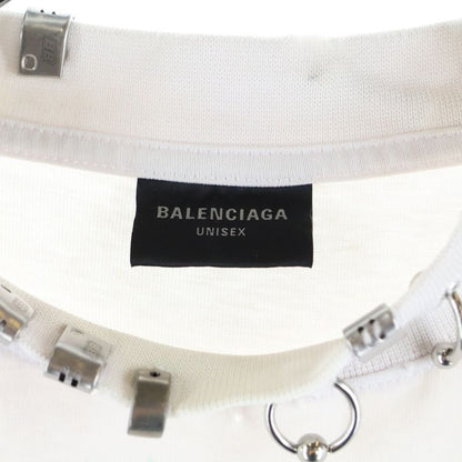 Balenciaga Pierced T-shirt Oversized Earrings T-shirt Oversized Crew Neck Short