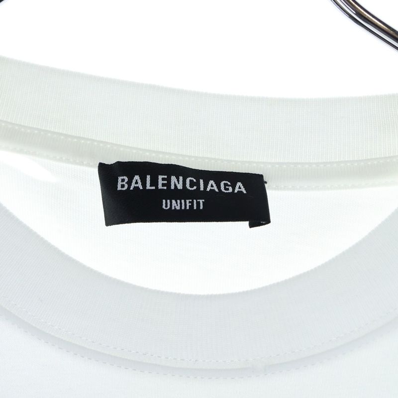 Balenciaga 21SS Caps Destroyed Flatground Tee Destroyed Crew Neck Short Sleeve