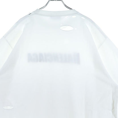Balenciaga 21SS Caps Destroyed Flatground Tee Destroyed Crew Neck Short Sleeve