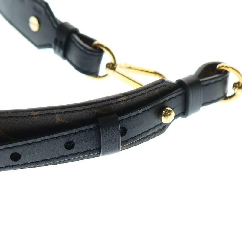 Louis Vuitton Monogram Shoulder Strap XL Leather Brown Black J02331 Gold