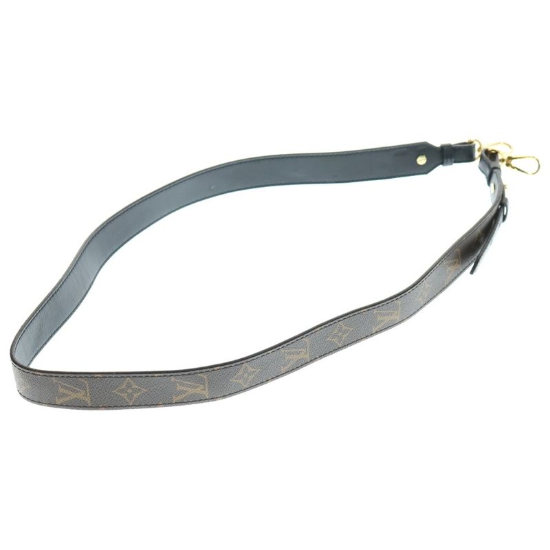 Louis Vuitton Monogram Shoulder Strap XL Leather Brown Black J02331 Gold