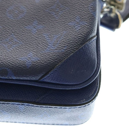 Louis Vuitton Taiga Lama Trio Shoulder Bag Body Bag Blue Leather M30848 Silver