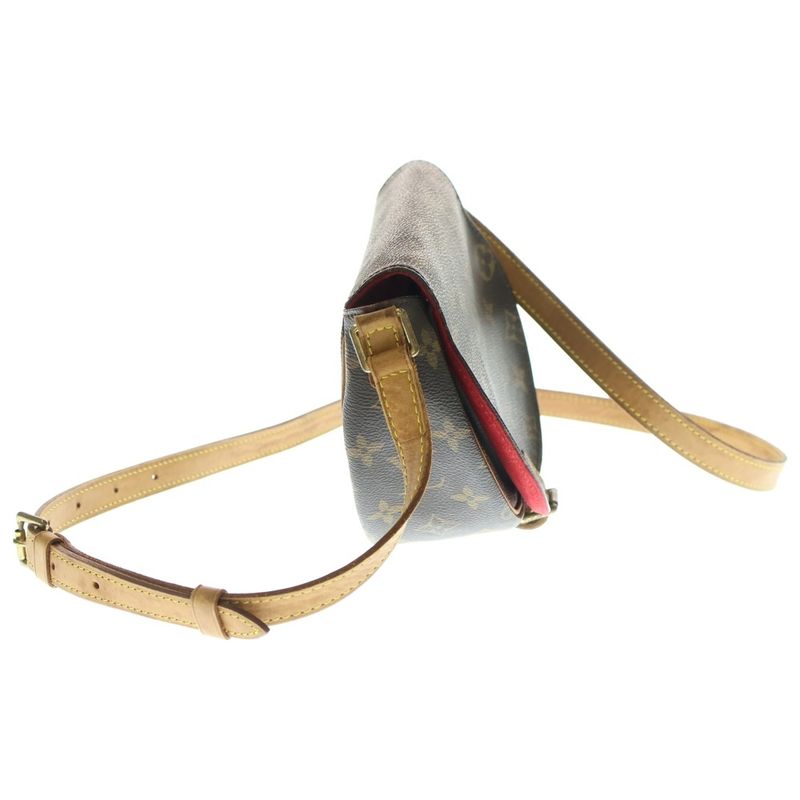 Louis Vuitton Monogram Tambourin Shoulder Bag Shoulder Pochette Brown X Red PVC