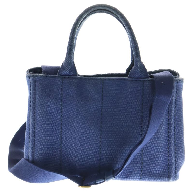 Prada Canapa 2WAY Handbag Shoulder Bag Blue Canvas B2439g Gold Hardware